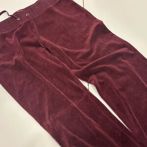 New York & Company Deep Red Velvet Trousers